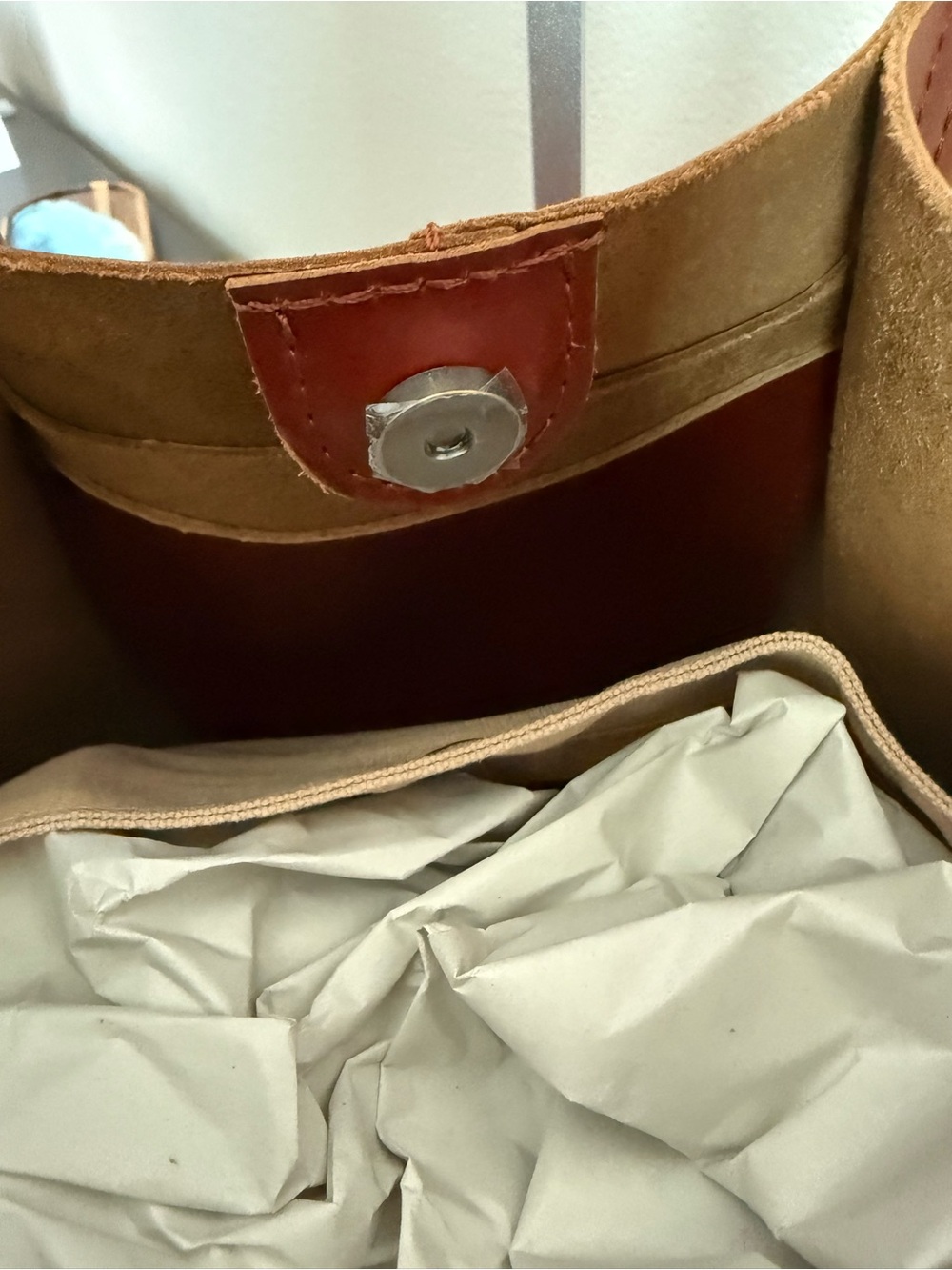 Portland Leather Devan Bucket Tote Large Madrone + Organizer NWOT - Picture 8 of 8